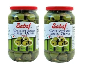 Sadaf Pitted Italian Castelvetrano Green Olives 2 Jars 9oz/260g Each - Picture 1 of 5
