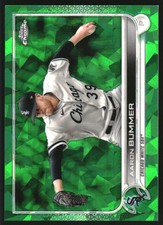 2022 Topps Chrome Update Sapphire Green Refractors #US136 Aaron Bummer /75