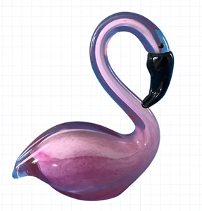 "Ave flamenca de vidrio artístico rosa estilo Murano agua costera tropical 6,5"" x 5"" usado en excelente estado" - Imagen 1 de 8
