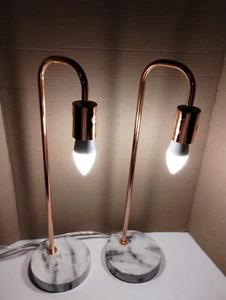 Pair Of Copper Table Lamps 19" In Great Condition - Picture 1 of 11
