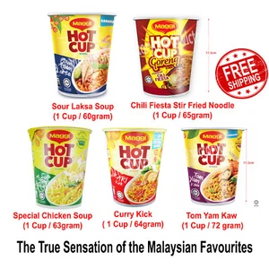 Fideos instantáneos HOT CUP Maggi alimentos de gran sabor 3 minutos verdadero sabor sensación - Imagen 1 de 7