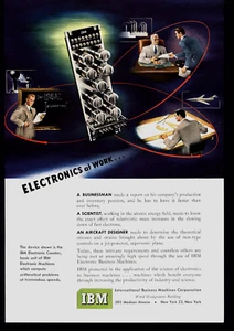 1950 IBM ATOMIC ENERGY FIELD AIRCRAFT DESIGNER SCIENTIST VINTAGE PRINT AD - Picture 1 of 1