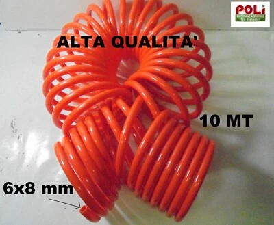 TUBO ARIA COMPRESSA FLESSIBILE PER COMPRESSORE 10 METRI 6 x 8 MM ALTA QUALITA' - Immagine 1 di 2