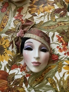 CLAY ART CERAMIC MASK...DREAM ROSE RARE 9” L By 7” W - Picture 1 of 7