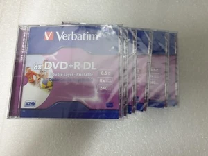 Pack 10x DVD+R DL 8,5GB 240MIN VERBATIM 8X - BUNDLE Voir photos - Photo 1/2