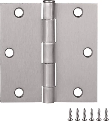 Paquete de 3 bisagras de puerta para puertas interiores de 3-1/2 pulgadas X 3-1/2 pulgadas, casa de diseño Squa Foto 1 de 4