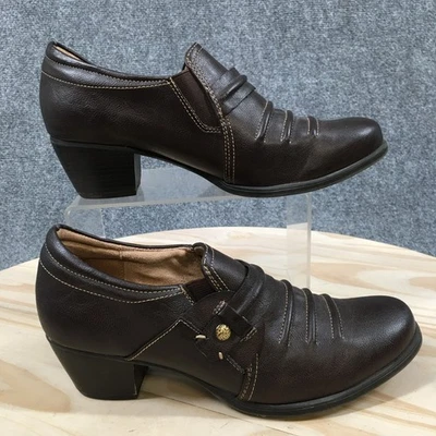 Naturalizer Zapatos Mujer 8 M Kaz Sin Cordones Mocasines Tacones Cuero Marrón Informal Foto 1 de 4