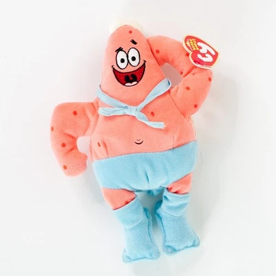 Ty 豆豆娃 Patrick Barnacleboy 2006 毛绒海绵 Bob Nickelodeon 8 长毛绒 — 第 1/4 张图片
