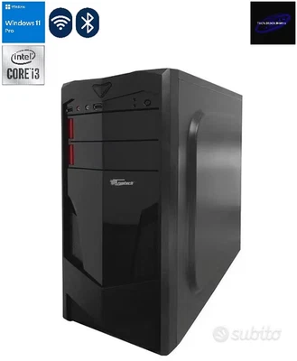 PC Desktop Intel 10TH, RAM 16Gb DDR4, SSD + HDD, Wi-Fi + Bluetooth, Win 11 PRO. - Immagine 1 di 4