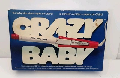 Plancha rizadora de cabello vintage 1977 Clairol Crazy Baby Steam Styler funciona Foto 1 de 4