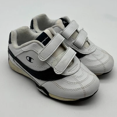 Champion Niño Pequeño Niño Talla 8.5W Tenis Zapatos Azul Blanco Gancho Lazo Foto 1 de 4