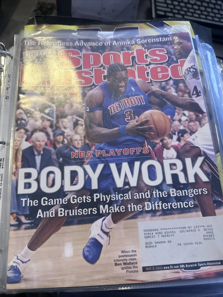 Ben Wallace Detroit Pistons basquete 10 de maio de 2005 Sports Illustrated NBA - Imagem 1 de 1