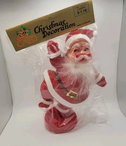 Babbo Natale vintage floccato danzante ondeggiante anni 60 70 decorazione natalizia kitsch - Foto 1 di 5