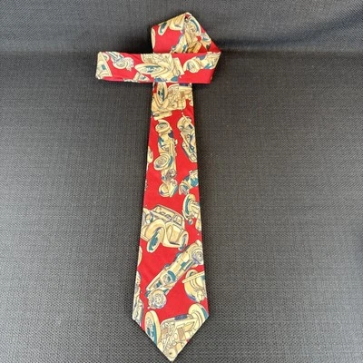 Corbata corta Christian Dior antiguos automóviles para hombre 100 % seda 54 x 3,25 Foto 1 de 4