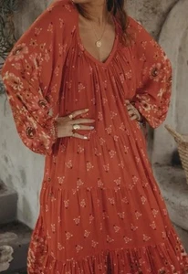 Vestido Maxi Manga Larga Spell & The Gypsy Talla L AU 12 US 8 Joni Fogata - Imagen 1 de 21