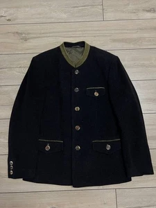 Men's Tramontana Wool Cashmere Trachten Loden National Jacket Blazer sz 50 Black - Picture 1 of 10