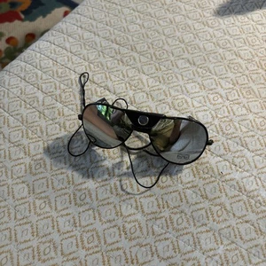Vintage Mirror Lens Aviator Sunglasses Leather Side Shields 80's Taiwan - Picture 1 of 5