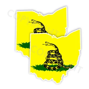 Juego de 2 pegatinas calcomanías de estado Dont Tread on Me OHIO - Imagen 1 de 1