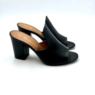 Sabot Mules Via Roma 15 Cuir Noir Talon 8cm Article 2646 - Photo 1/4
