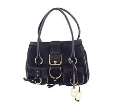 Dolce & Gabbana Leather Shoulder Bag Black X Gold X Brown Auth Women Used