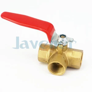 1/4" 3/8" BSP Equal Female 3-Ways L-Port/T-Port Brass Ball Valve - Picture 1 of 8