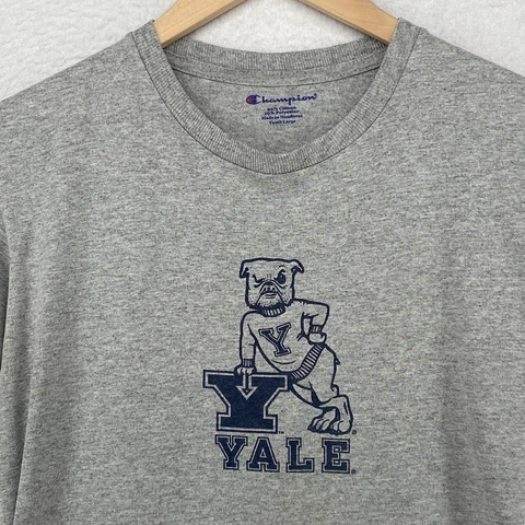 YALE UNIVERSITY BULLDOGS CHAMPION T-Shirt Youth L Crew Neck Short Sleeve Gray Cover