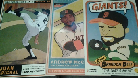25 SF Giants 2018/19 Authentic Fan Posey Brandon Crawford Cheer Card poster set Cover
