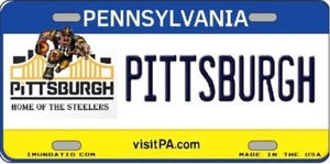 Pittsburgh Home Of The Steelers Vanity License Plate - Picture 1 of 1