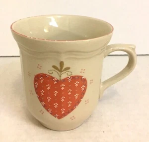 Taza de café té de gres Tienshan rosa y verde corazones flores - Imagen 1 de 6