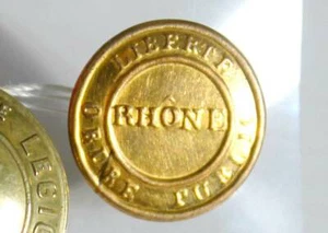 BOUTON PLAT UNIFORME ANCIEN - LIBERTE ORDRE PUBLIC - RHONE - 18mm / RARE BUTTON - Imagen 1 de 2