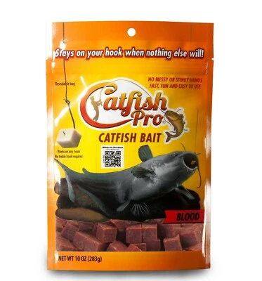 Catfish Pro Blood Catfish Bait Catches Blues Channels Bullheads even Flatheads