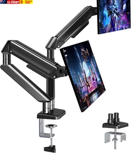 Dual Monitor Desk Mount, Full Motion Dual Monitor Arm Gas Spring for 13"- 32" Co - Picture 1 of 9