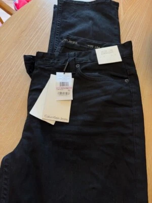 Calvin Klein Jeans Men's Straight Denim Worn in Black Sz 32X34 Straight Leg New - Image 1 of 4