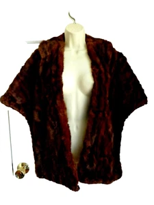 Stone Marteen Genuine Fur Stole Wrap Cape Caplet Brown Vintage RARE - Picture 1 of 6