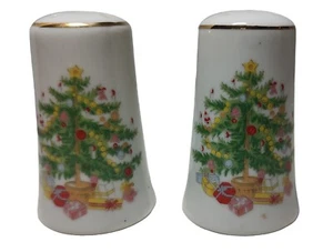 Juego de coctelera de sal y pimienta vintage diseño árbol de Navidad hecho en Japón VER - Imagen 1 de 9