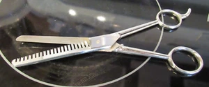 Vintage SHEARS/SCISSORS SAMMANN, HAIR THINNING  Hot Drop FORGED STEEL  ITALY - Picture 1 of 4