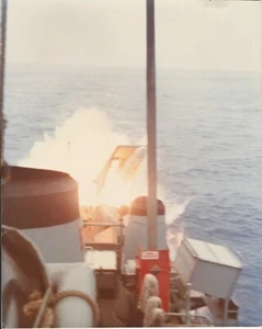 Historic Vintage 1970s Photograph 8X10 Print USS READY PG-87 Launching a Missile - Picture 1 of 2
