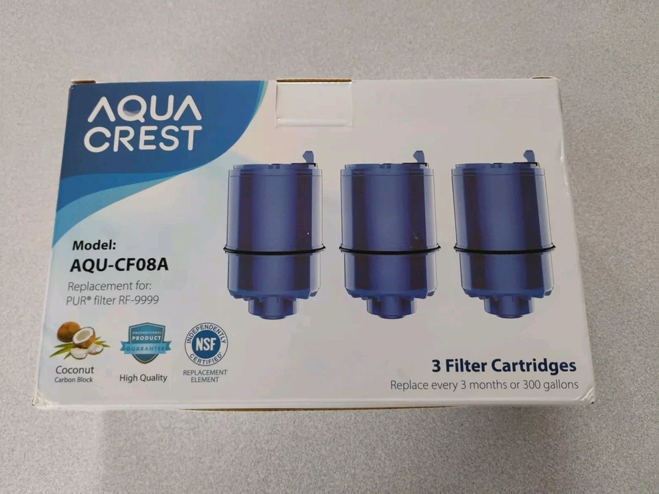 AQUA CREST Faucet 3 Filter Replacement pack for All PUR, PUR PLUS AQU-CF08A NEW - Image 1 of 2
