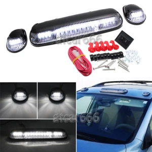 Kit de 3 luces marcadoras de cabina de techo blanco LED para 2002-2007 Chevy Silverado GMC Sierra - Imagen 1 de 12