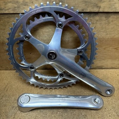 Vintage Campagnolo Double 2x Crankset 172.5mm Square Taper 53/42t Chorus Athena - Image 1 of 4