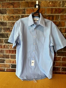 ENRO Ultra Poplin Short Sleeve Button Up Easy Care Shirt Size: 16 - Picture 1 of 7