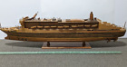 Vintage Queen Mary 2 Handmade 40" Wooden Ship Model Museum Quality, Minor Damage