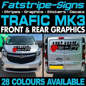 para adaptarse a Renault Trafic MK3 GRÁFICOS PEGATINAS RAYAS CÁMPER FURGONETA SWB LWB L1 L2 - Imagen 1 de 2