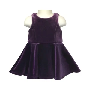 Vestido Genuino Niños De OshKosh Terciopelo Sin Mangas Dobladillo Alto-Bajo Talla 18M Púrpura - Imagen 1 de 8