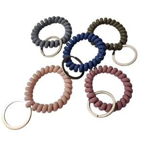 Wristlet Keychain Flexible Spiral Coil Wrist Band Bracelet Key Holder 5 piece - Picture 1 of 11