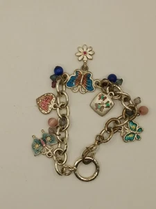 Bettelarmband Silber mit Schmetterlingen - Bild 1 von 2