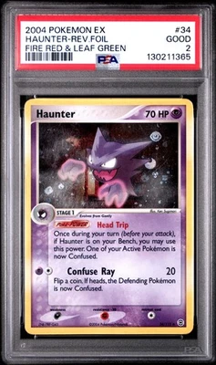 2004 POKEMON EX FIRE RED & LEAF GREEN #34 HAUNTER-REVERSE FOIL PSA 2 - Image 1 of 2