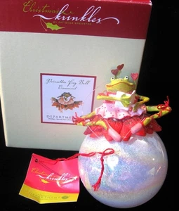 Abteilung 56 Weihnachtsstern Frosch Ball Ornament 2004 Frosch Lesebuch auf Ball - Bild 1 von 5