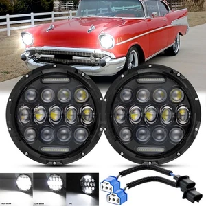 FAROS LED REDONDOS DRL haz alto/bajo de 7 pulgadas para chevy bel air 1955 1956 1957 - Imagen 1 de 18