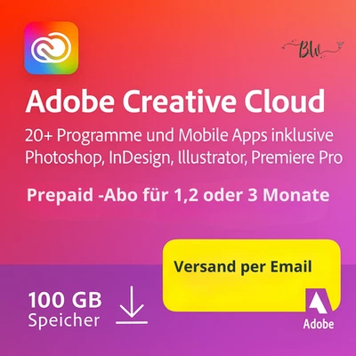 Adobe Creative Cloud - Prepaid 1, 2 oder 3 Monate - Versand per Email - Bild 1 von 4